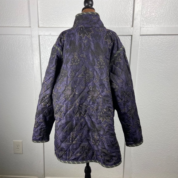 Handmade Vintage Reversible Quilted Boho Jacket Purple Paisley & Magenta Velvet - Picture 5 of 13